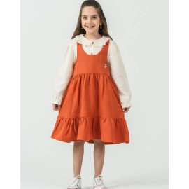 KIZ BEBE GÖMLEK DETAYLI TARÇIN ELBİSE