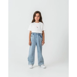 KIZ BEBE NAKIŞ DETAYLI DENİM CEKET 3'LÜ TAKIM