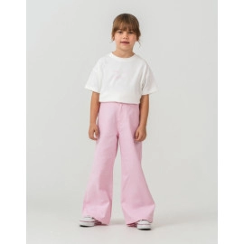 KIZ BEBE NAKIŞ DETAYLI PEMBE DENİM CEKET 3'LÜ TAKIM