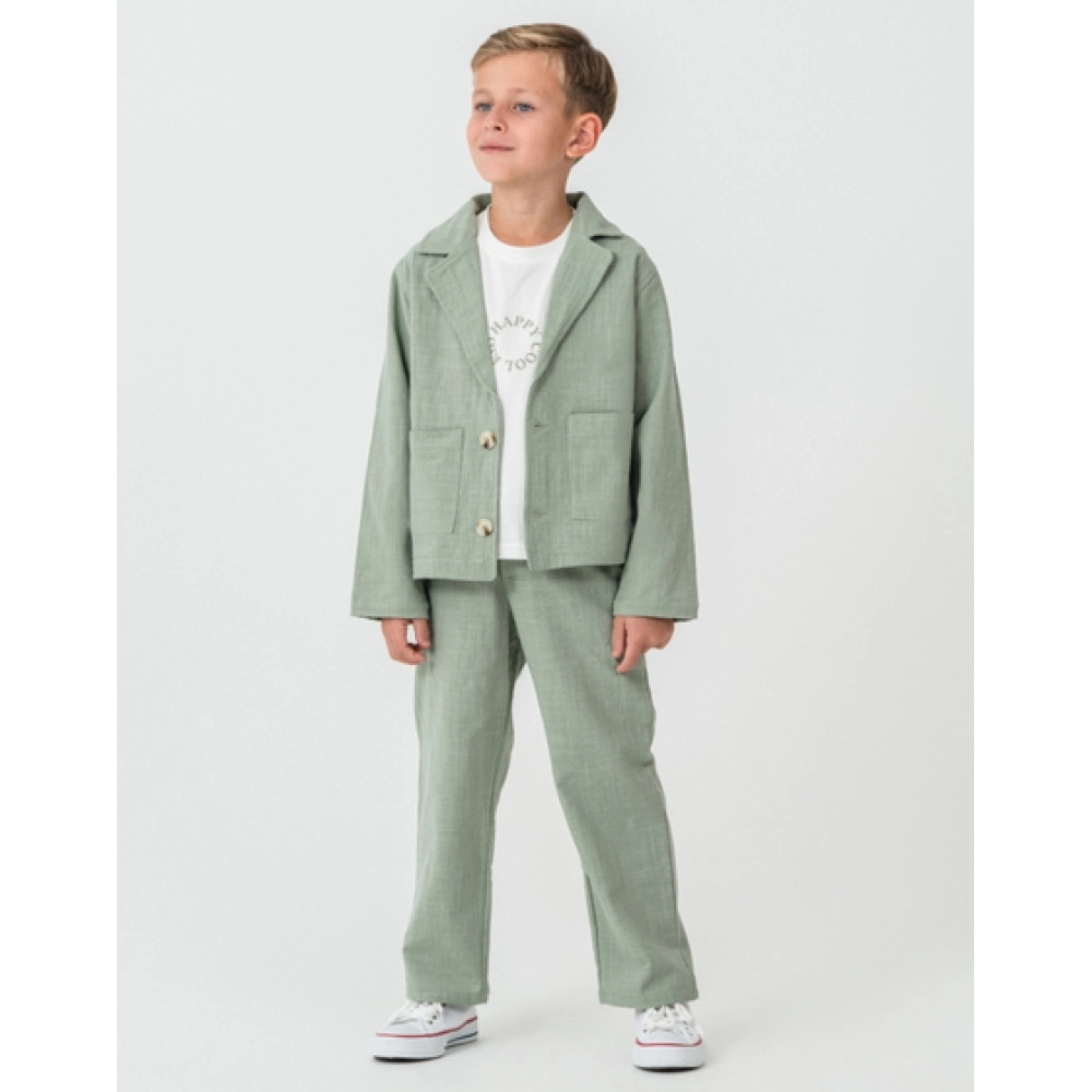 ERKEK ÇOCUK KETEN GÖRÜNÜM YEŞİL 3'LÜ TAKIM