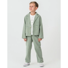 ERKEK ÇOCUK KETEN GÖRÜNÜM YEŞİL 3'LÜ TAKIM