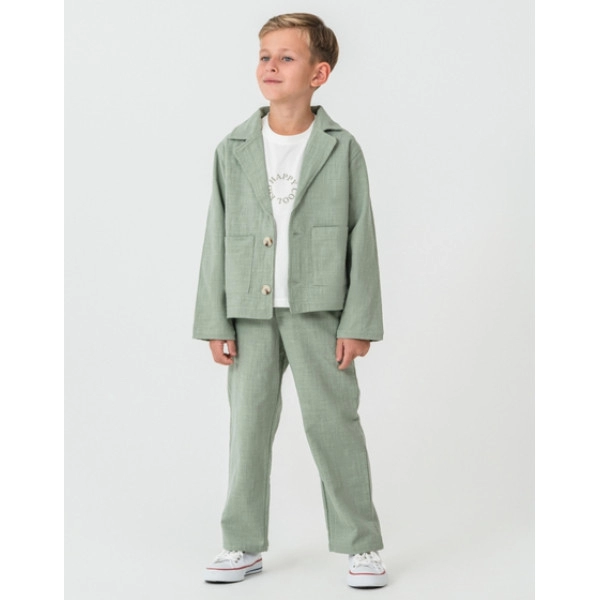 ERKEK ÇOCUK KETEN GÖRÜNÜM YEŞİL 3'LÜ TAKIM