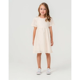 KIZ ÇOCUK KAHVERENGİ CEKETLİ BEYAZ ELBİSE TAKIMI