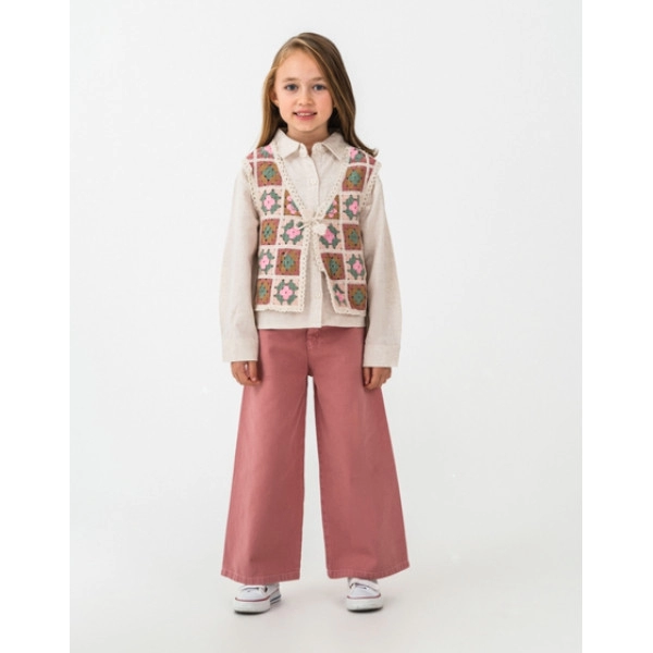 KIZ ÇOCUK DESENLİ TRİKO YELEK 3'LÜ TAKIM