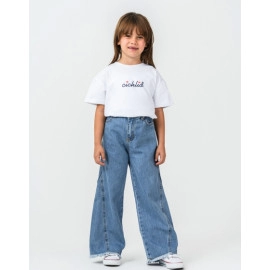 KIZ ÇOCUK MAVİ NAKIŞ DETAYLI 3'LÜ TAKIM