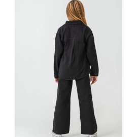 KIZ ÇOCUK SİYAH ÇİÇEK DESENLİ 3'LÜ TAKIM