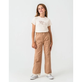 KIZ ÇOCUK BRODE DANTEL DETAYLI CAMEL 3'LÜ TAKIM